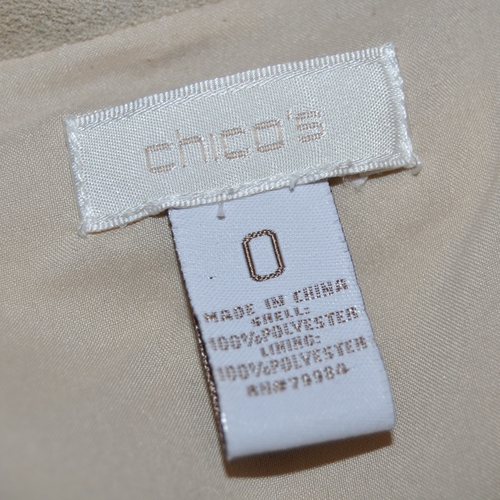 CHICO'S Safari Perforated Faux Suede Polly Vest D5 - Picture 7 of 8